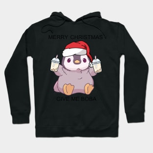 Christmas Cute Little Pengu wants Boba Hoodie